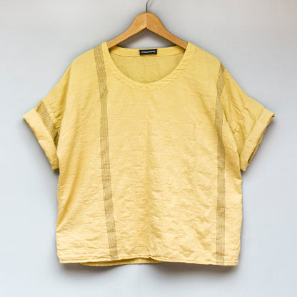 Lehounký top z bavlněného kepru / Pantone Dusky Citron