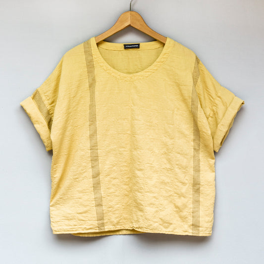 Lehounký top z bavlněného kepru / Pantone Dusky Citron