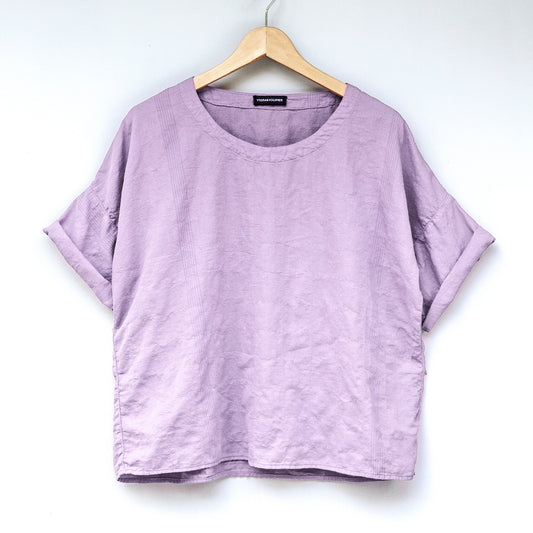 Lehounký top z bavlněného kepru / Pantone Orchid Petal
